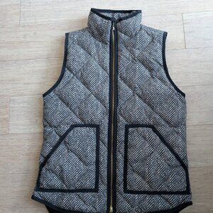 JCrew Patterned B&W Puffy Vest